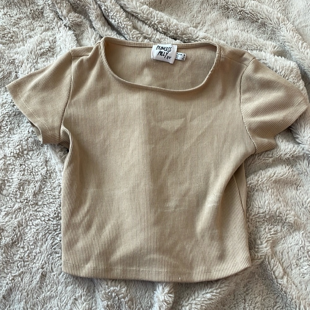 Tan Cropped Tee